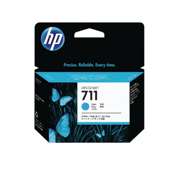 HP 711 Inkjet Cartridge Cyan 3-pack