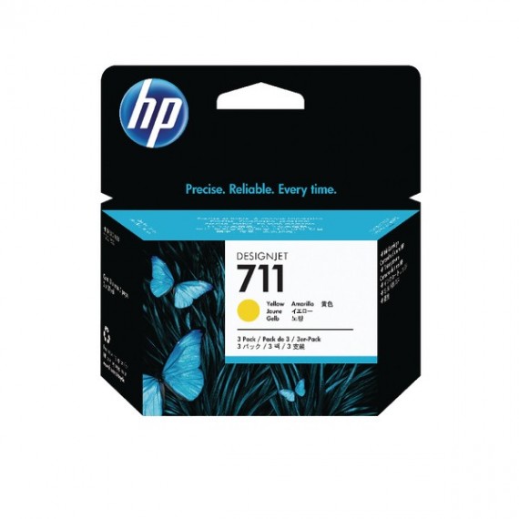 HP 711 Inkjet Cartridge Yellow 3-pack