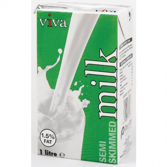 Viva Semi Skimmed Milk 1 Litre Pk12
