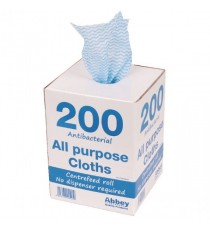 Antibacterial Cloths On A Roll Blue Bx20