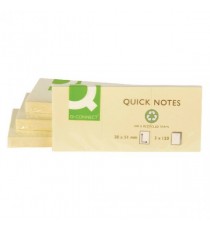Q-Connect Recyc Sticky Notes Ylw 38x51