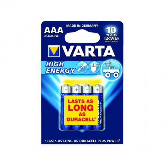 VARTA High Energy Battery AAA Pk 4