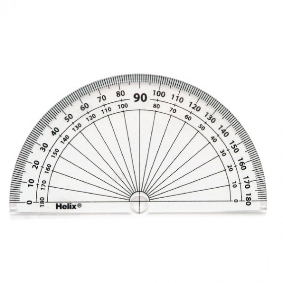 Helix 10cm 180 Degree Protractor Clear