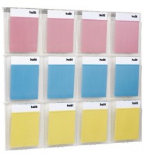 Helit Wall Display 12xA4 Pockets Clear