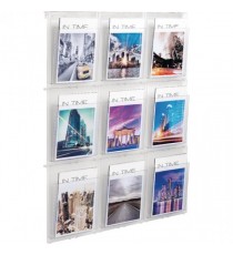 Helit Wall Display 9xA4 Pockets Clear
