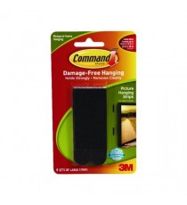 3M Command Lrg Pic Hanging Strips Blk P4