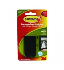 3M Command Med Pic Hanging Strips Blk P4
