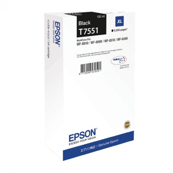 Epson Blk WF-8000 Ink Cart XL C13T755140
