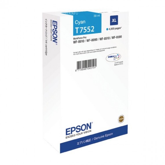 Epson Cy WF-8000 Ink Cart XL C13T755240