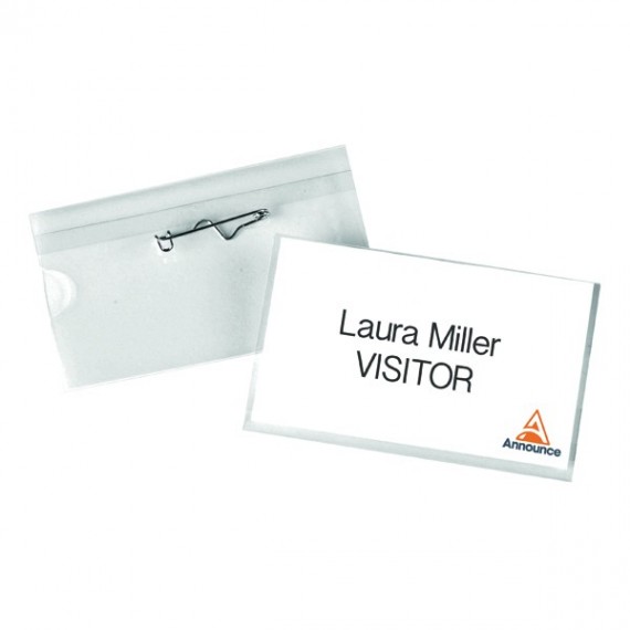Pin Name Badge 40x75mm Pk100