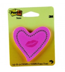 Post-it Heart with Lips Neon Pink Notes