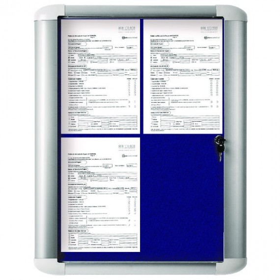 Bi-Office Ext Disp Case 600x450 Blu Felt