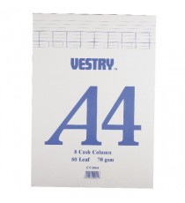 Vestry Account Pad A4 8Column CV2064