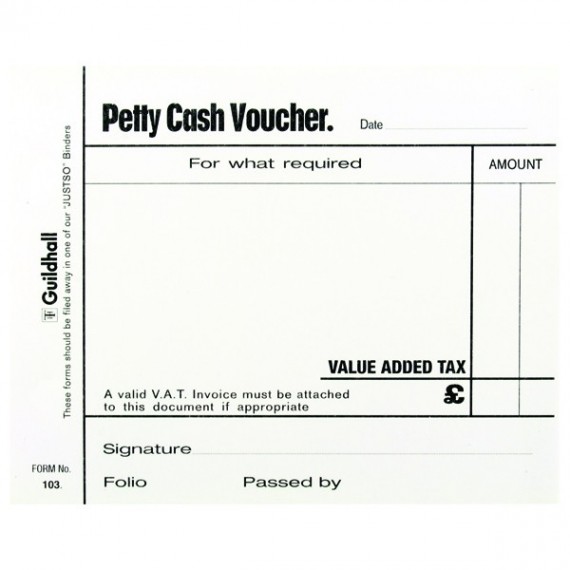 Guildhall Petty Cash Pad 100Lf White 103
