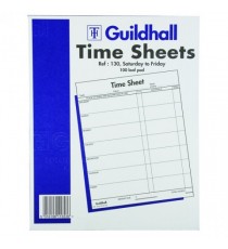 Guildhall Work Time Sheets Sat-Fri Pk100
