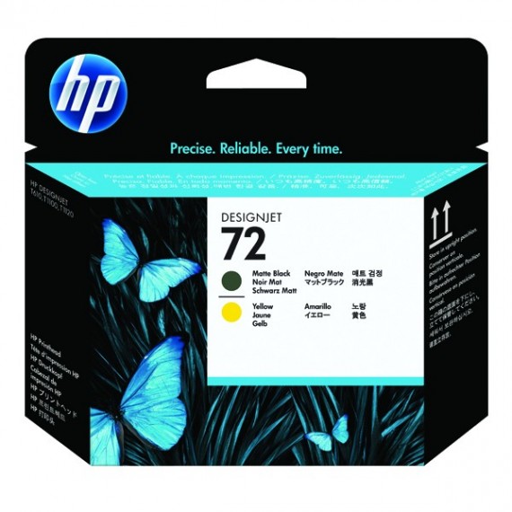 HP 72 Matte Black/Ylw PHead