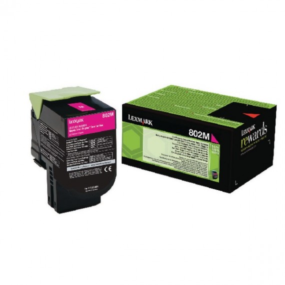 Lexmark 802M Magenta Toner Cart 80C20M0