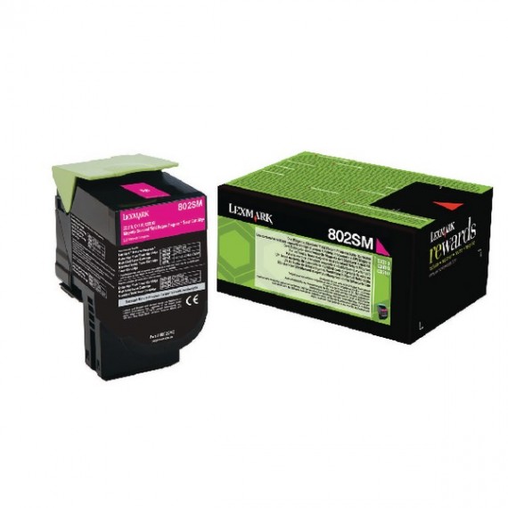 Lexmark 802SM Magenta Toner Cart 80C2SM0