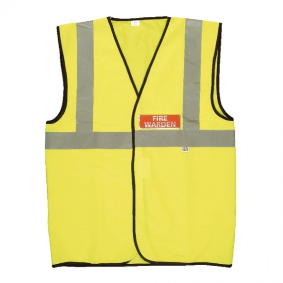 Fire Warden Yellow Vest Hi-Visibility XL