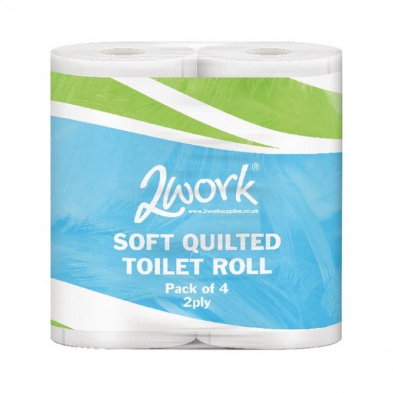 Luxury White 2-Ply Quilted Toilet Roll