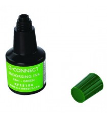 Q-Connect Green Endorsing Ink 28ml Pk10