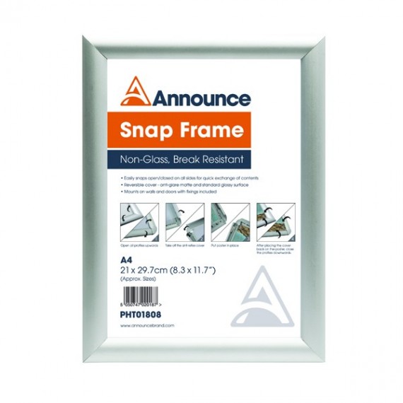Photo Album A4 Slvr Snap Frame SNAPA4S