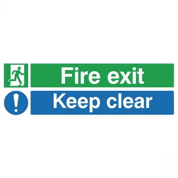 Fire Exit Keep Clear 15x45 PVC EC08S/R