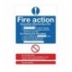 Safety Sign Fire Action Words A4 PVC
