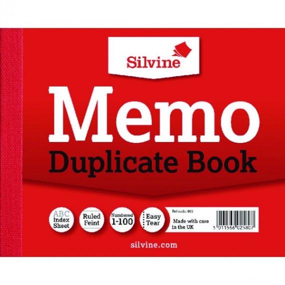 Silvine Dup Book 4x5 Memo 603
