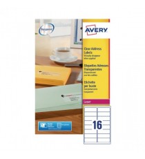 Avery Lsr Lbl 99.1x34 Clear P25 L7562-25