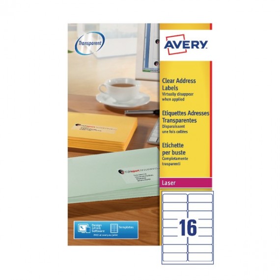 Avery Lsr Lbl 99.1x34 Clear P25 L7562-25