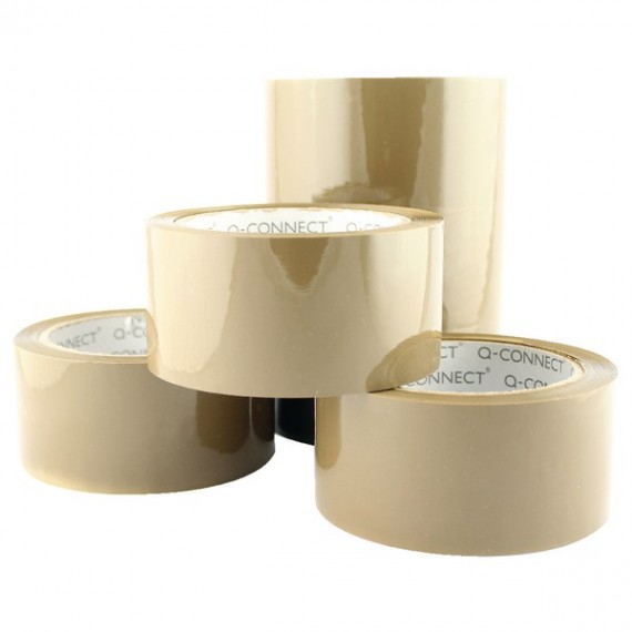 Q-Connect Low Noise Brown Tape 50mm Pk6