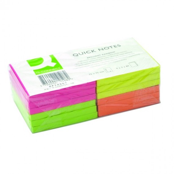 Q-Connect Neon Quick Note 76x76mm Pk12