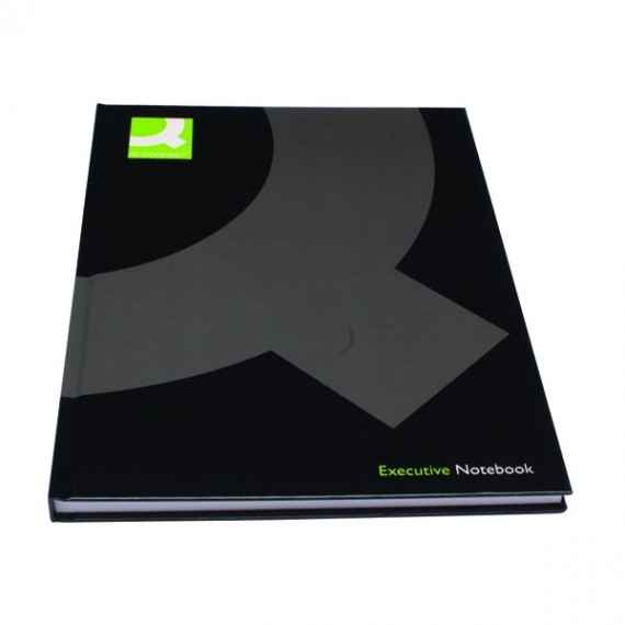 Q-Connect Hardback Notebook A4 Black Pk3