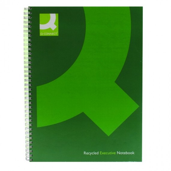 Q-Connect Hardback Notebook A4 Green Pk3