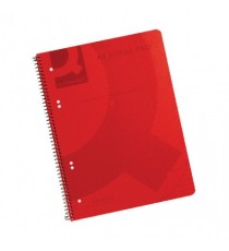 Q-Connect PP Spiral Pad A4 Red Pk5