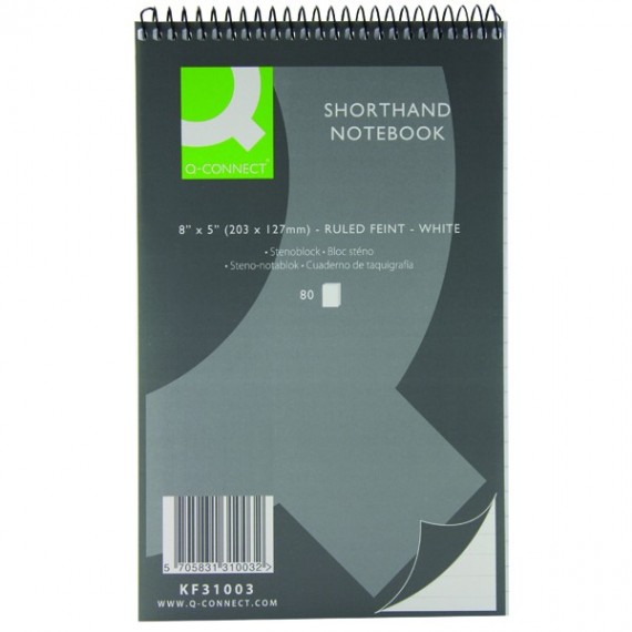 Q-Connect Shorthand Notebook 80Lf Pk20