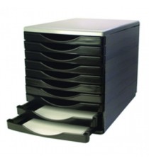 Q-Connect Black/Grey 10 Drawer Tower
