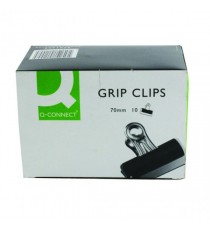 Q-Connect 70mm Black Grip Clip Pk10