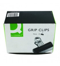 Q-Connect 75mm Black Grip Clip Pk10