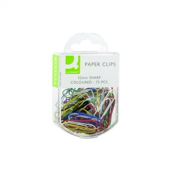 Q-Connect 32mm Coloured Paperclip Pk750