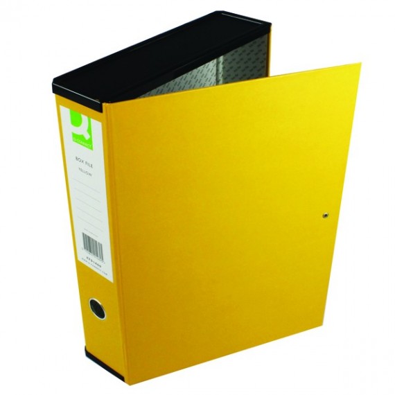 Q-Connect 75mm Box File FC Yellow Pk5