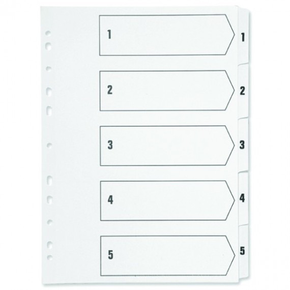 Q-Connect 1-5 Punched Index A4 White