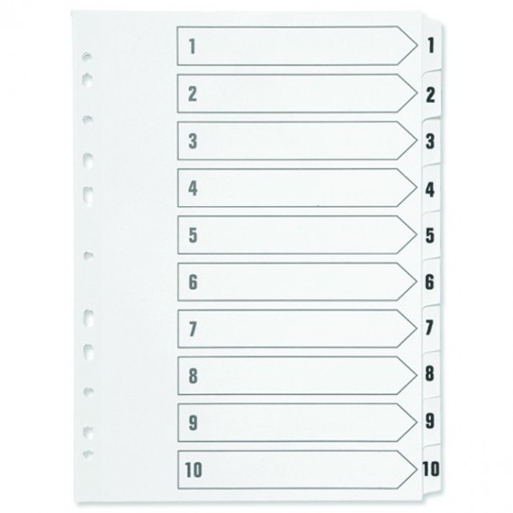 Q-Connect 1-10 Punched Index A4 White