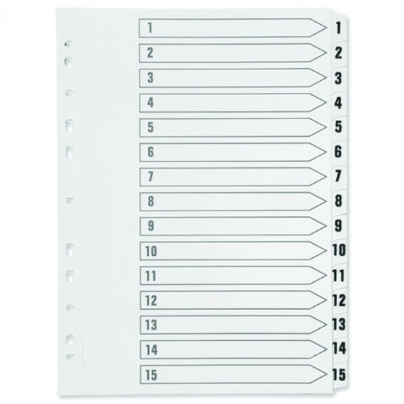 Q-Connect 1-15 Punched Index A4 White