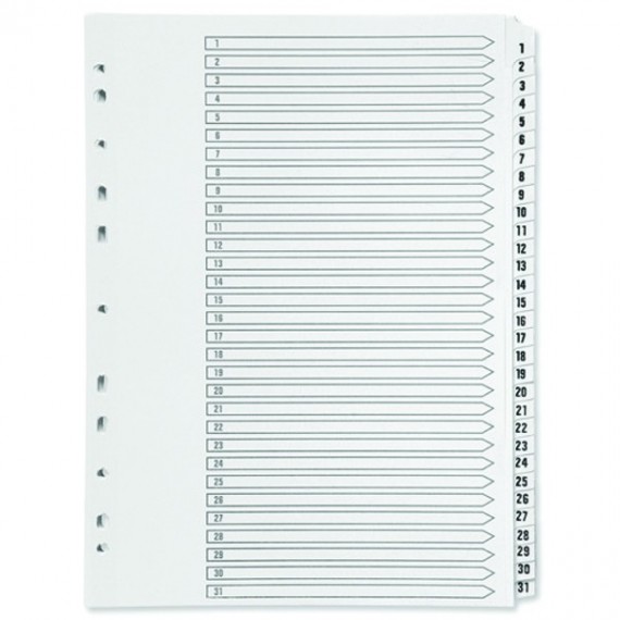 Q-Connect 1-31 Punched Index A4 White