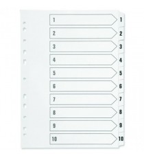 Q-Connect 1-10 Index Clear Tab White A4