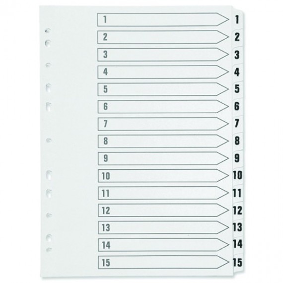 Q-Connect 1-15 Index Clear Tab White A4