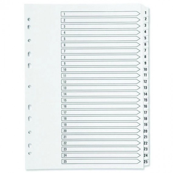 Q-Connect 1-25 Index Clear Tab White A4