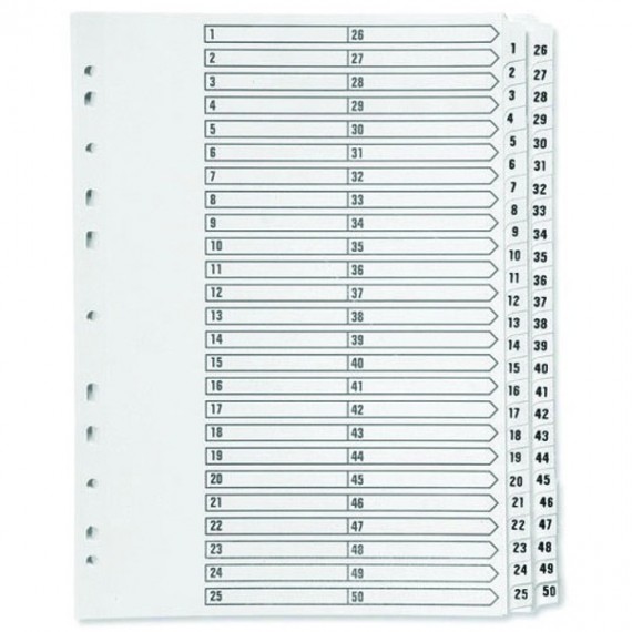 Q-Connect 1-50 Index Clear Tab White A4